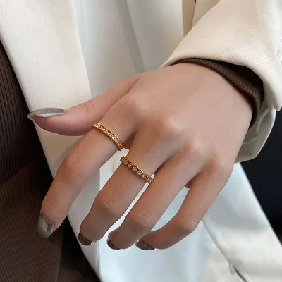 Fashion Inlaid Zircon Gold Ring Temperament Adjustable Retro Personality Women's Birthday Gifts European and American 2021 Style 
Fashion Inlaid Zircon Gold Ring Temperament Adjustable Retro Personality Women's Birthday Gifts European and American 2021 Style