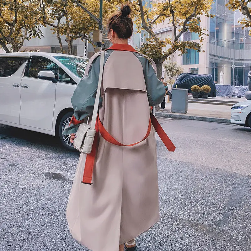 Elegant Long Trench Coat Women Spring Fall Thin Plus Size Overcoat Female Korean Loose Color Matching Windbreaker With Belt Y568
Elegant Long Trench Coat Women Spring Fall Thin Plus Size Overcoat Female Korean Loose Color Matching Windbreaker With Belt Y568