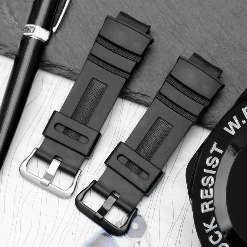 Watch Accessories Band for Casio AWG-M100 AW-590 AW-591 G-7700 series Men Chain 16mm Silicone Strap Belt | Наручные часы