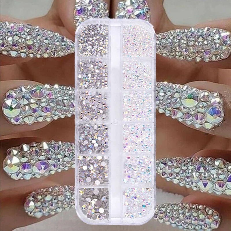 2022 12 Grids/set Flat-back AB Crystal Nail Rhinestones 3D Glitter Diamond Nail Art Decorations Gems Stones for Manicure
2022 12 Grids/set Flat-back AB Crystal Nail Rhinestones 3D Glitter Diamond Nail Art Decorations Gems Stones for Manicure