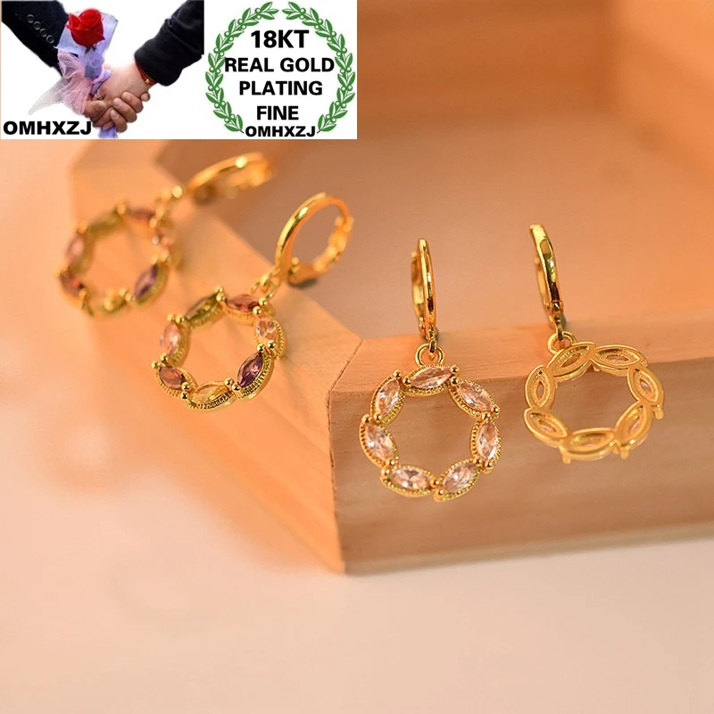 OMHXZJ Wholesale EA590 European Fashion Hot Fine Woman Girl Party Birthday Wedding Gift Round AAA Zircon 18KT Gold Drop Earrings
OMHXZJ Wholesale EA590 European Fashion Hot Fine Woman Girl Party Birthday Wedding Gift Round AAA Zircon 18KT Gold Drop Earrings
