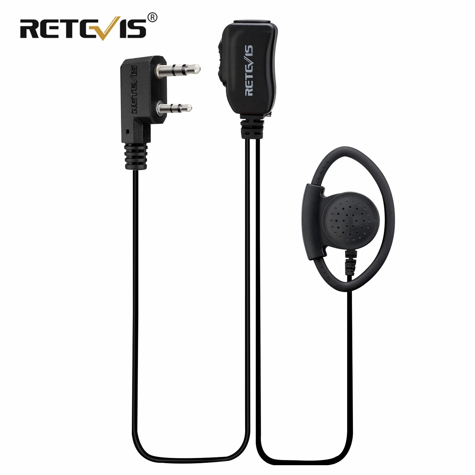 Retevis EEK012 Регулируемая d-образная рация гарнитура с PTT и микрофоном для Kenwood Baofeng UV5R