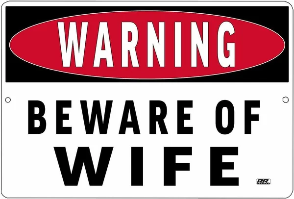 Funny Sarcastic Metal Tin Sign Wall Decor Man Cave Bar Warning Beware of Wife 20x30cm Tin Sign 8x12 inch
Funny Sarcastic Metal Tin Sign Wall Decor Man Cave Bar Warning Beware of Wife 20x30cm Tin Sign 8x12 inch