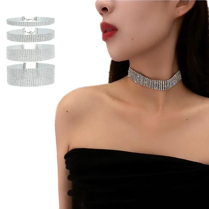 1pc Fashion Shiny Crystal Rhinestone Necklace Multi Layer Glitter Metal Chain Women Chic Punk Choker Clavicle Chain Neck Jewelry
1pc Fashion Shiny Crystal Rhinestone Necklace Multi Layer Glitter Metal Chain Women Chic Punk Choker Clavicle Chain Neck Jewelry