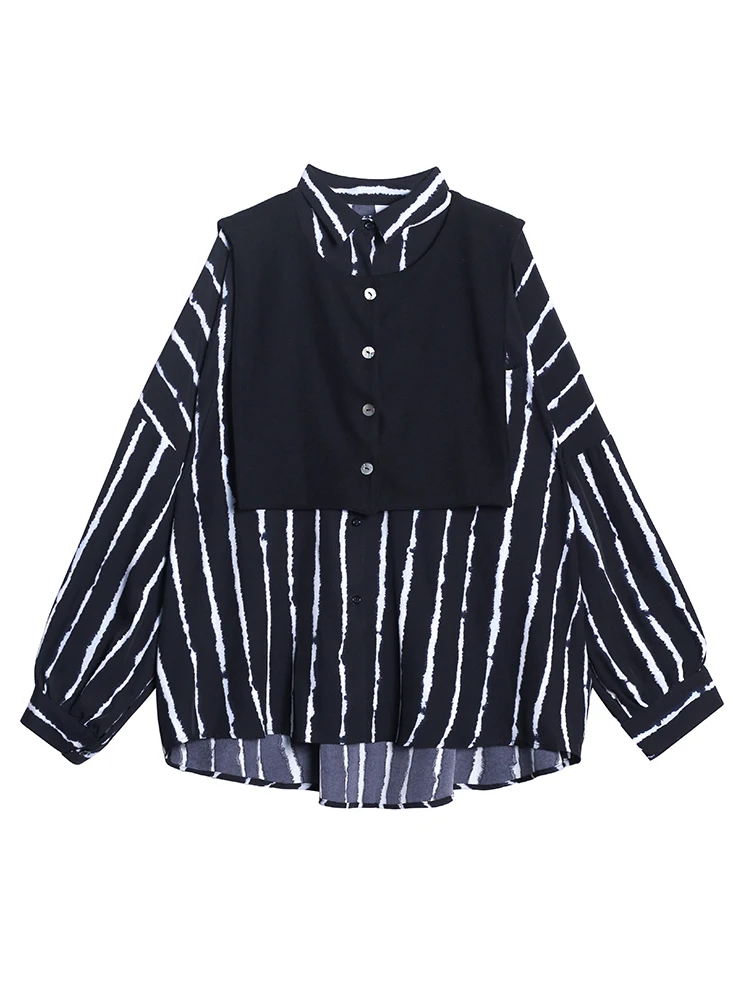 SuperAen Korean Vertical Striped Shirt Women's New Design Loose Retro Top + Knitted Vest Blouse
SuperAen Korean Vertical Striped Shirt Women's New Design Loose Retro Top + Knitted Vest Blouse