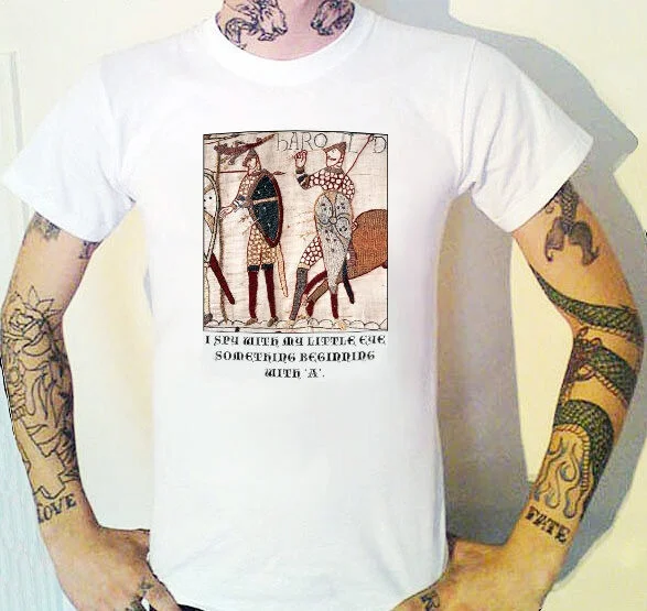 BAYEUX TAPESTRY T-Shirt Funny History King Harold William the Conqueror 1066
BAYEUX TAPESTRY T-Shirt Funny History King Harold William the Conqueror 1066