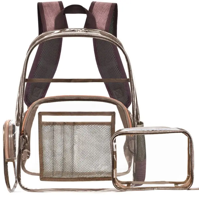2 in 1 Clear Backpack with Cosmetic Bag Pouch Transparent PVC School Bookbag Laptop Rucksack for Women Girls
2 in 1 Clear Backpack with Cosmetic Bag Pouch Transparent PVC School Bookbag Laptop Rucksack for Women Girls