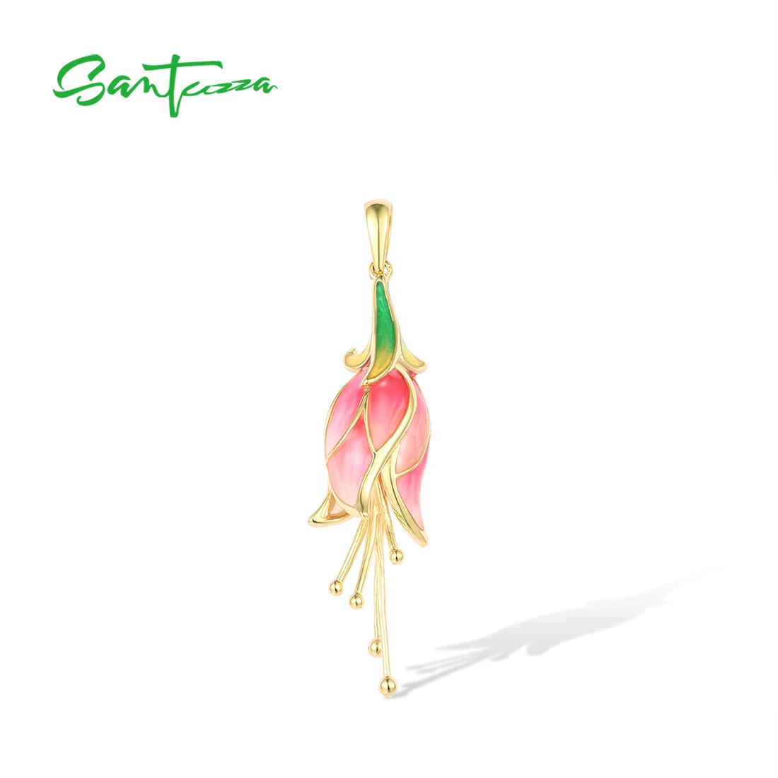 SANTUZZA Pure 925 Sterling Silver Pendant for Women Elegant Gold Color Tulip Flower Trendy Chic Fine Jewelry HANDMADE Enamel
SANTUZZA Pure 925 Sterling Silver Pendant for Women Elegant Gold Color Tulip Flower Trendy Chic Fine Jewelry HANDMADE Enamel