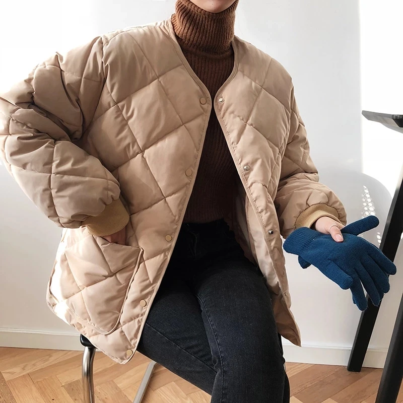 2021 Women Parka Winter Coat Women's Short Ins Korean Style Loose Down Cotton Oversized Puffer Jacket Warm Argyle Parka
2021 Women Parka Winter Coat Women's Short Ins Korean Style Loose Down Cotton Oversized Puffer Jacket Warm Argyle Parka