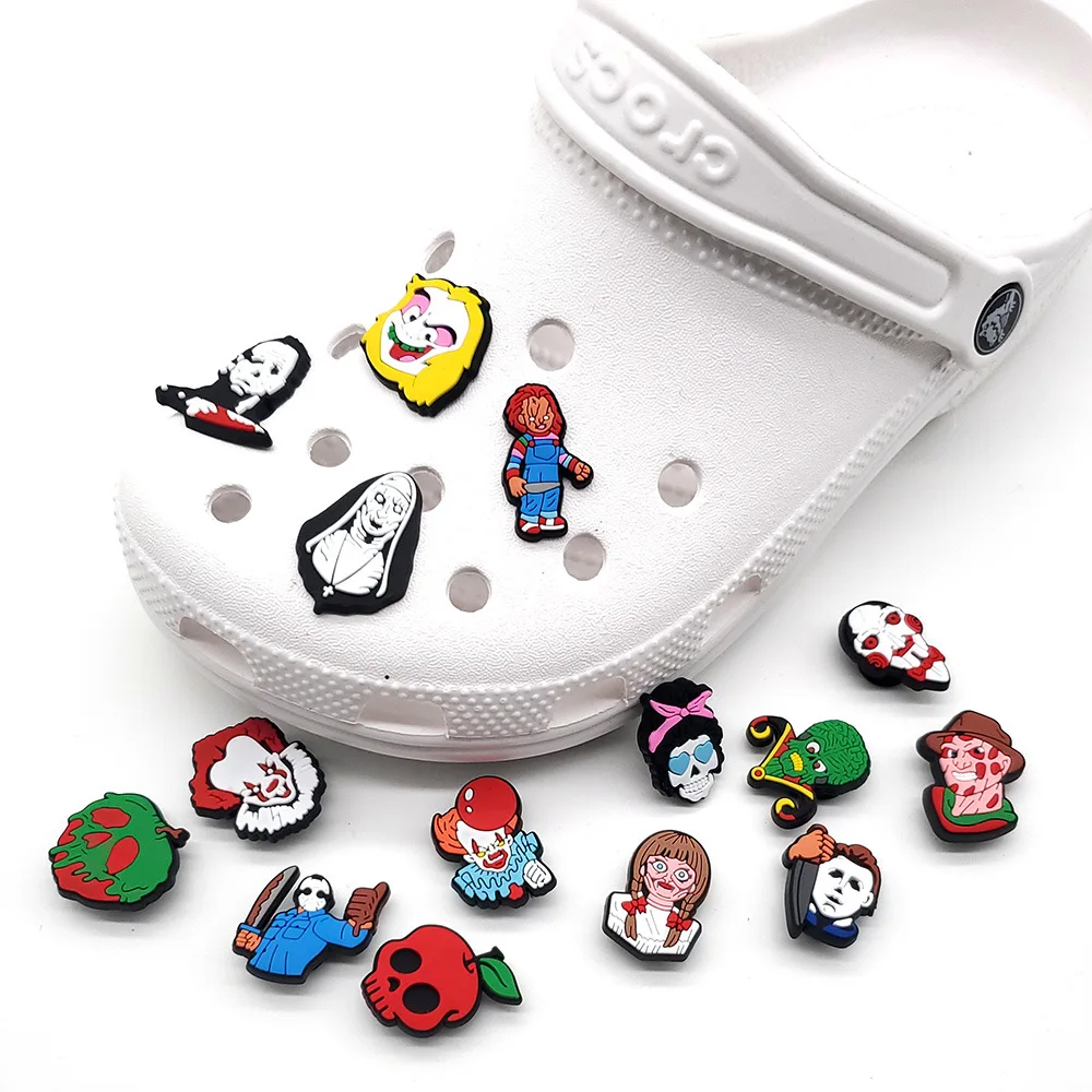 1pc Hollween Horror Movie Characters Shoe Charms Buckle For Clogs Garden Sandals Shoe Accessorie Croc jibz Kid Party X-mas Gifts
1pc Hollween Horror Movie Characters Shoe Charms Buckle For Clogs Garden Sandals Shoe Accessorie Croc jibz Kid Party X-mas Gifts