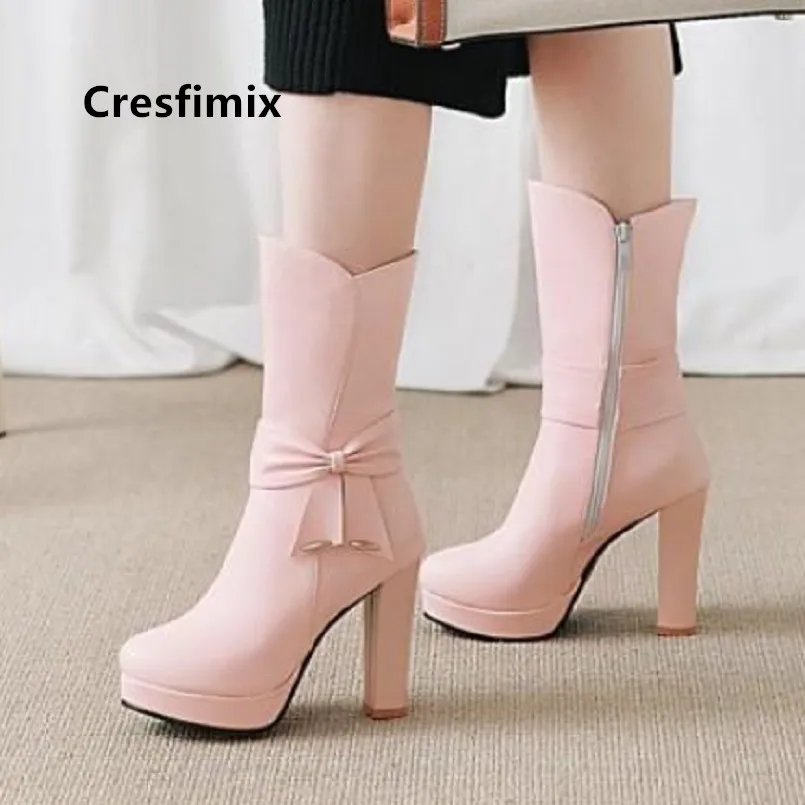 Cresfimix botas de mujer women fashion white pu leather party high heel boots lady cool black autumn boots casual boots a6087
Cresfimix botas de mujer women fashion white pu leather party high heel boots lady cool black autumn boots casual boots a6087