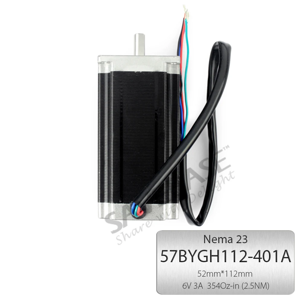 SAVEBASE Фрезерный Станок с ЧПУ Nema23 Шаговый Двигатель 57BYGH112 401A 2.5Nm 354 Oz in 2.5NM Низкий