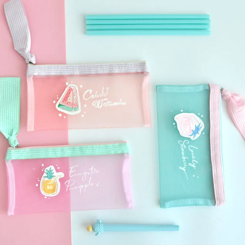 Korean cartoon simple ins pen bag mesh transparent student test pencil box creative large capacity grid storage stationery bag
Korean cartoon simple ins pen bag mesh transparent student test pencil box creative large capacity grid storage stationery bag