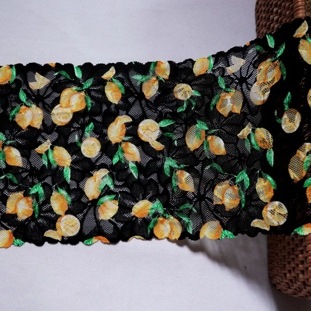 2 Yards 18 CM Width Lemon Printed Elastic Lace Trim Black For Clothes Accessories Lingerie Bra Garter Sewing Stretch Fabrics DIY
2 Yards 18 CM Width Lemon Printed Elastic Lace Trim Black For Clothes Accessories Lingerie Bra Garter Sewing Stretch Fabrics DIY