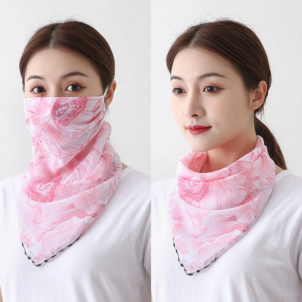 Women Masks Fashion Bright Silk Bib Neck Cover Sun Protection Hanging Ear Veil Summer Scarf Breathable Mesh Headband New 2021
Women Masks Fashion Bright Silk Bib Neck Cover Sun Protection Hanging Ear Veil Summer Scarf Breathable Mesh Headband New 2021