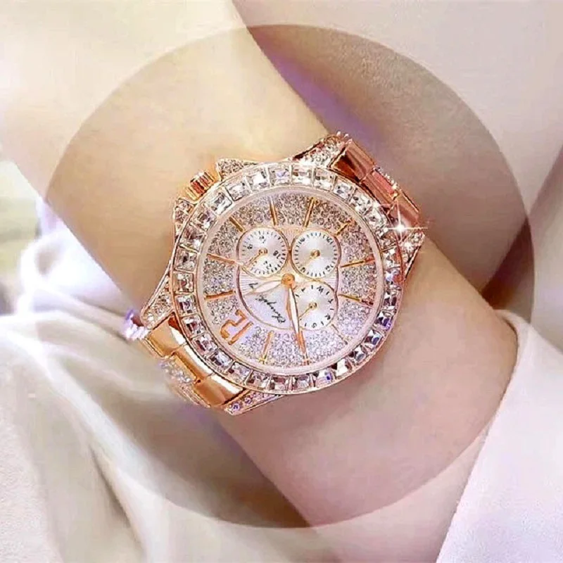 Fashion Style Women's Watch Steel Belt Simple And Compact Full Of Diamonds Inlaid Three-Eye Gypsophila Female Watch Men's Watch 
Fashion Style Women's Watch Steel Belt Simple And Compact Full Of Diamonds Inlaid Three-Eye Gypsophila Female Watch Men's Watch