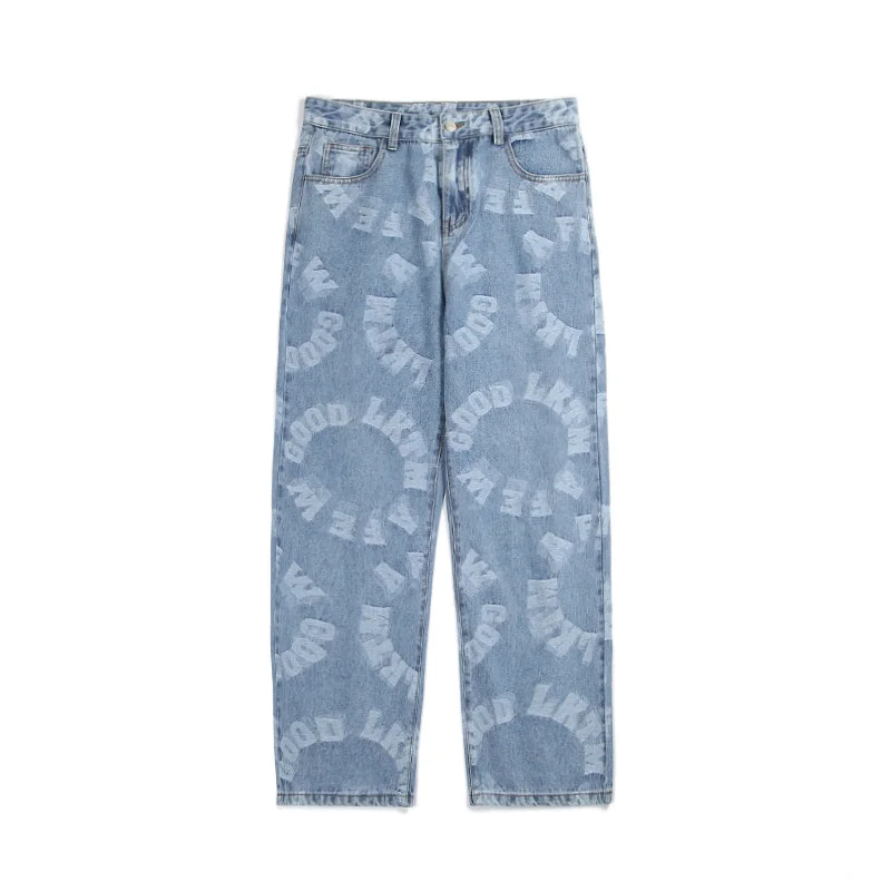 Jeans Men's New Fashion Jacquard Printing Denim Trousers Streetwear Wide-leg Casual Straight Loose Hip Hop Couples Daddy Pants
Jeans Men's New Fashion Jacquard Printing Denim Trousers Streetwear Wide-leg Casual Straight Loose Hip Hop Couples Daddy Pants