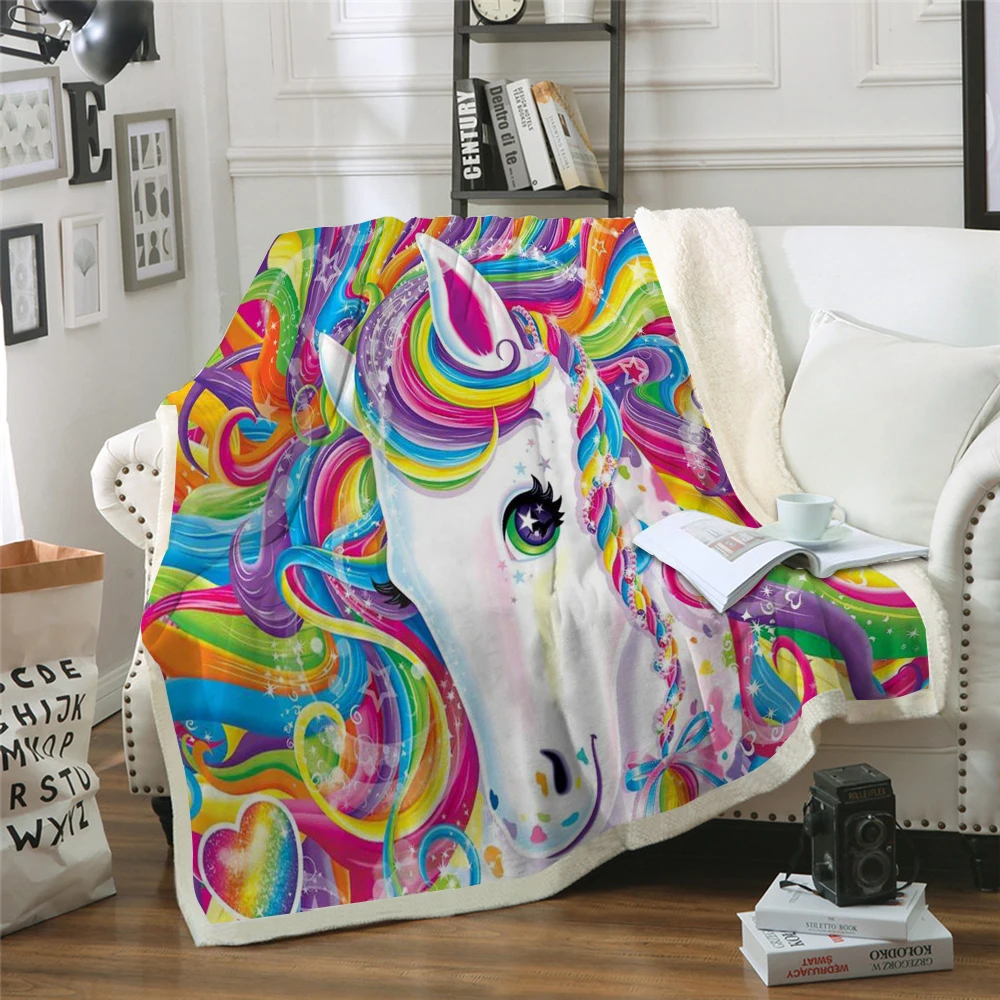 Art unicorn Blanket cartoon print Plush Throw Sofa Noble Bedspread Bed Blankets
Art unicorn Blanket cartoon print Plush Throw Sofa Noble Bedspread Bed Blankets