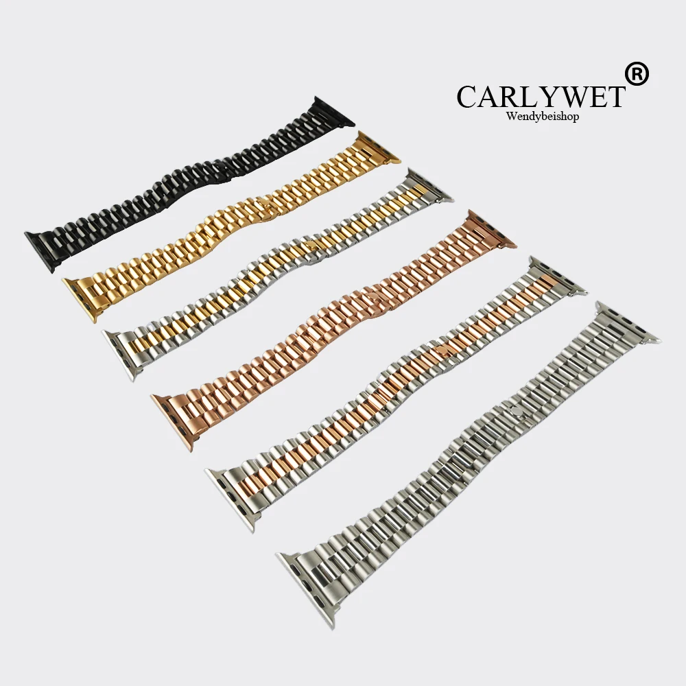 CARLYWET 38 40 42 44mm Solid Stainless Steel Replacement Wrist Bracelet Oyster Watch Band With Adapter For Iwatch Apple Watch
CARLYWET 38 40 42 44mm Solid Stainless Steel Replacement Wrist Bracelet Oyster Watch Band With Adapter For Iwatch Apple Watch