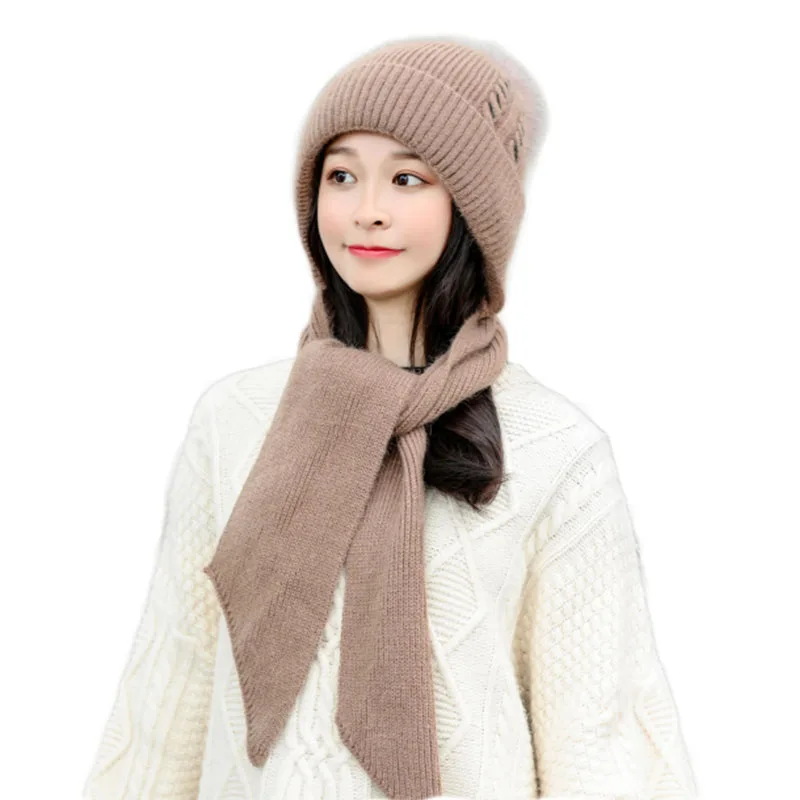 2020 Womens Hat With Scarf Warm Fleece Inside Beanie Girls Winter Cap For Women Thickening Mask Pompom Hat Female Knitted Caps
2020 Womens Hat With Scarf Warm Fleece Inside Beanie Girls Winter Cap For Women Thickening Mask Pompom Hat Female Knitted Caps