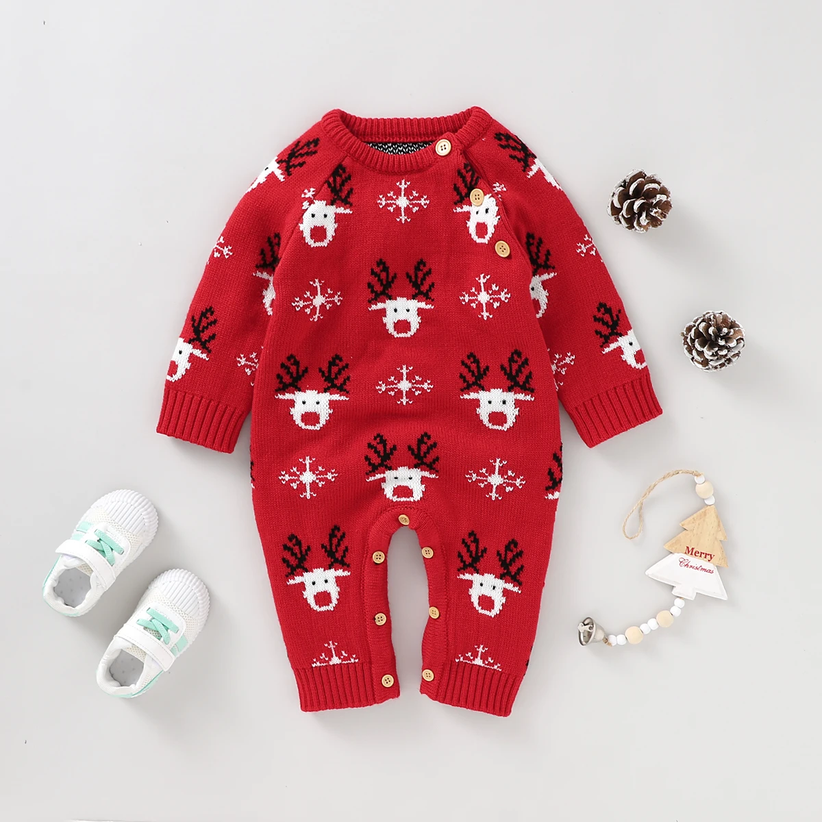 Newborn Baby Girl Boy Christmas Reindeer Knitted Romper Jumpsuit Overall Sweater Warm Spring Autumn Xmas Clothes
Newborn Baby Girl Boy Christmas Reindeer Knitted Romper Jumpsuit Overall Sweater Warm Spring Autumn Xmas Clothes