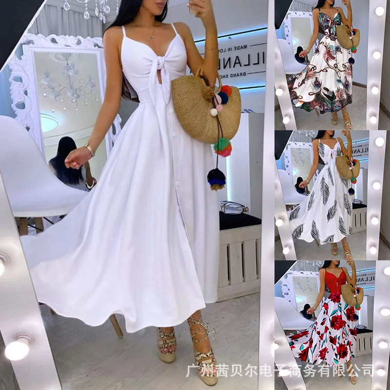 Long Dress Women Vintage Sexy Summer Boho Vacation Print Halter High Waist Party Club Maxi Dresses for Women Francais Streetwear
Long Dress Women Vintage Sexy Summer Boho Vacation Print Halter High Waist Party Club Maxi Dresses for Women Francais Streetwear
