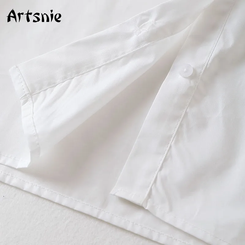 Artsnie white vintage casual blouse women summer turn down collar short sleeve tops femme embroidery cropped blouses blusas
Artsnie white vintage casual blouse women summer turn down collar short sleeve tops femme embroidery cropped blouses blusas
