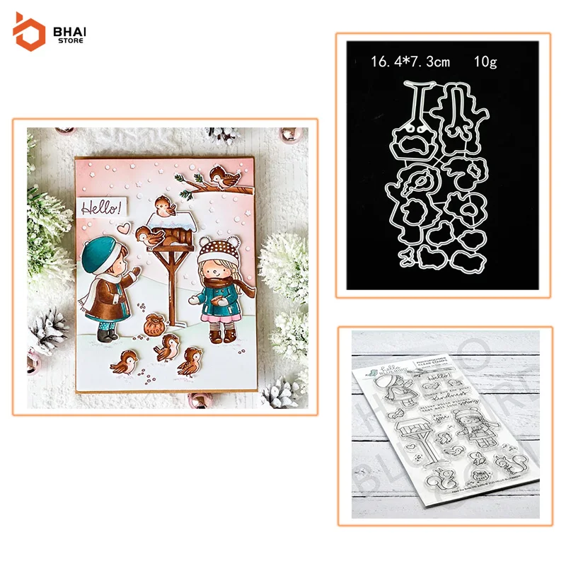 Christmas Girl and Bird Stamp and Metal Cutting Dies DIY Scrapbooking for Photo Album Decorative Silicone Clear Stamps
Christmas Girl and Bird Stamp and Metal Cutting Dies DIY Scrapbooking for Photo Album Decorative Silicone Clear Stamps