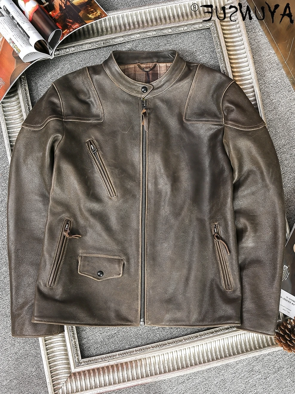 Genuine 100% Leather Jacket Men Vintage Real Cowhide Coat Short Biker Jacket for Men Spring Autumn 2021 Chaquetas Hombre
Genuine 100% Leather Jacket Men Vintage Real Cowhide Coat Short Biker Jacket for Men Spring Autumn 2021 Chaquetas Hombre