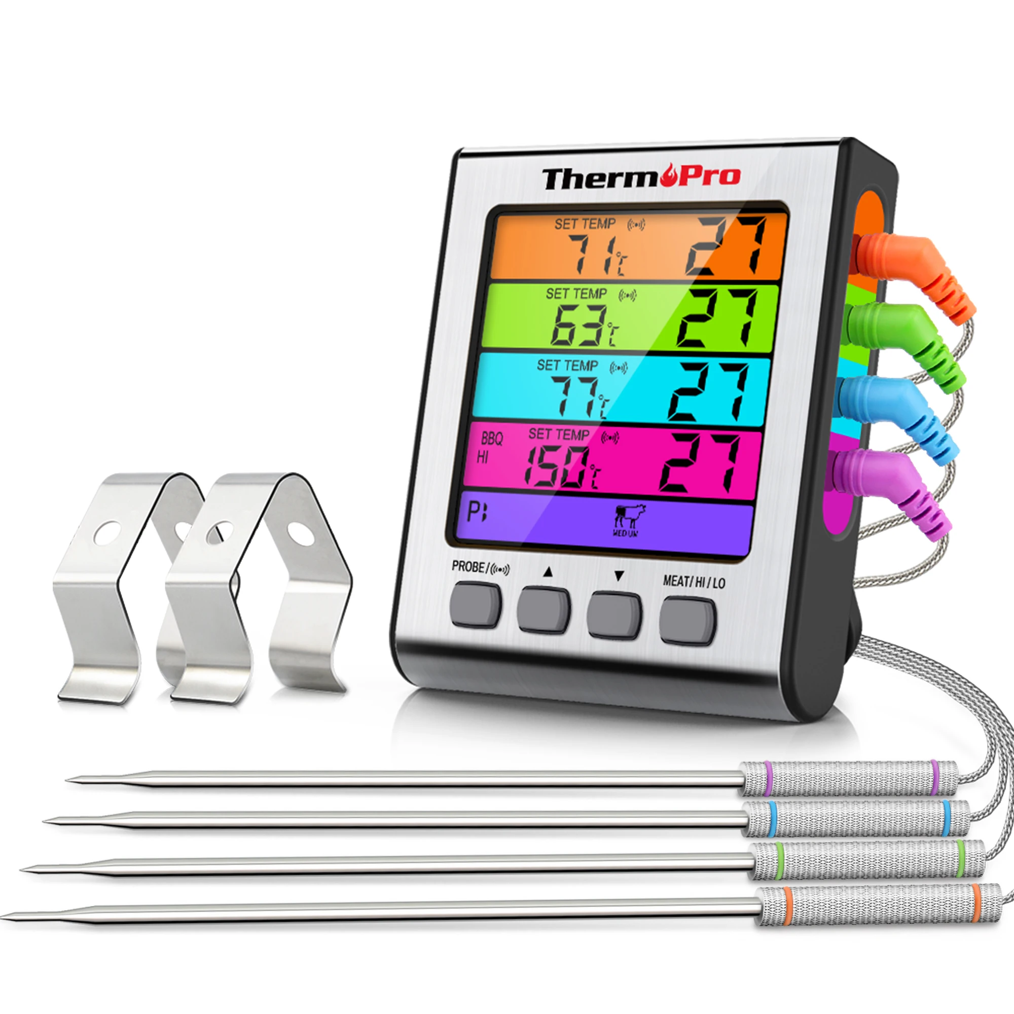 Термометр ThermoPro TP17H цифровой с 4 щупами для приготовления мяса в духовке