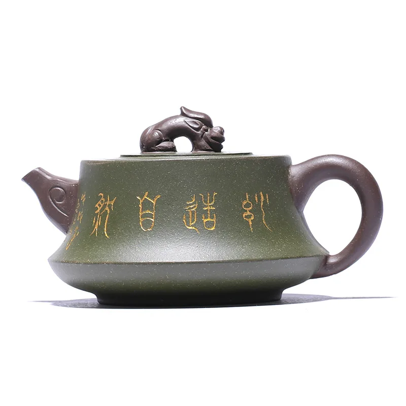 Yixing purple clay pot gift raw ore green clay pillar base pot Cao Zhigang purple clay teapot 
Yixing purple clay pot gift raw ore green clay pillar base pot Cao Zhigang purple clay teapot