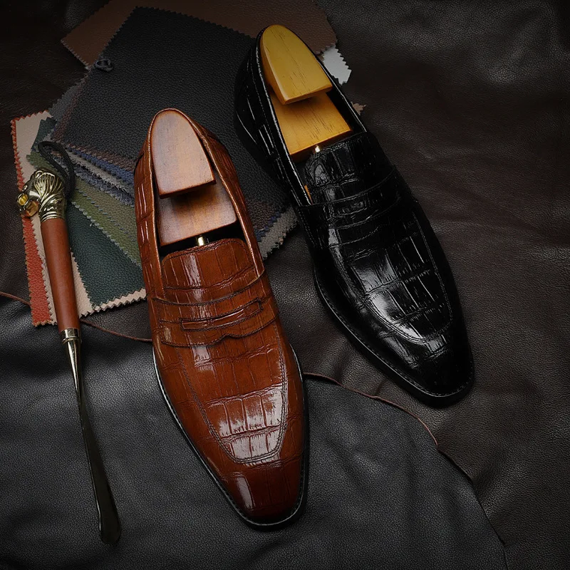 Men's Shoes Slip on Casual Dress Shoes Pointed Toe Fashion Elegant Wedding Formal Genuine Leather Business Evening Shoes Men F74
Men's Shoes Slip on Casual Dress Shoes Pointed Toe Fashion Elegant Wedding Formal Genuine Leather Business Evening Shoes Men F74