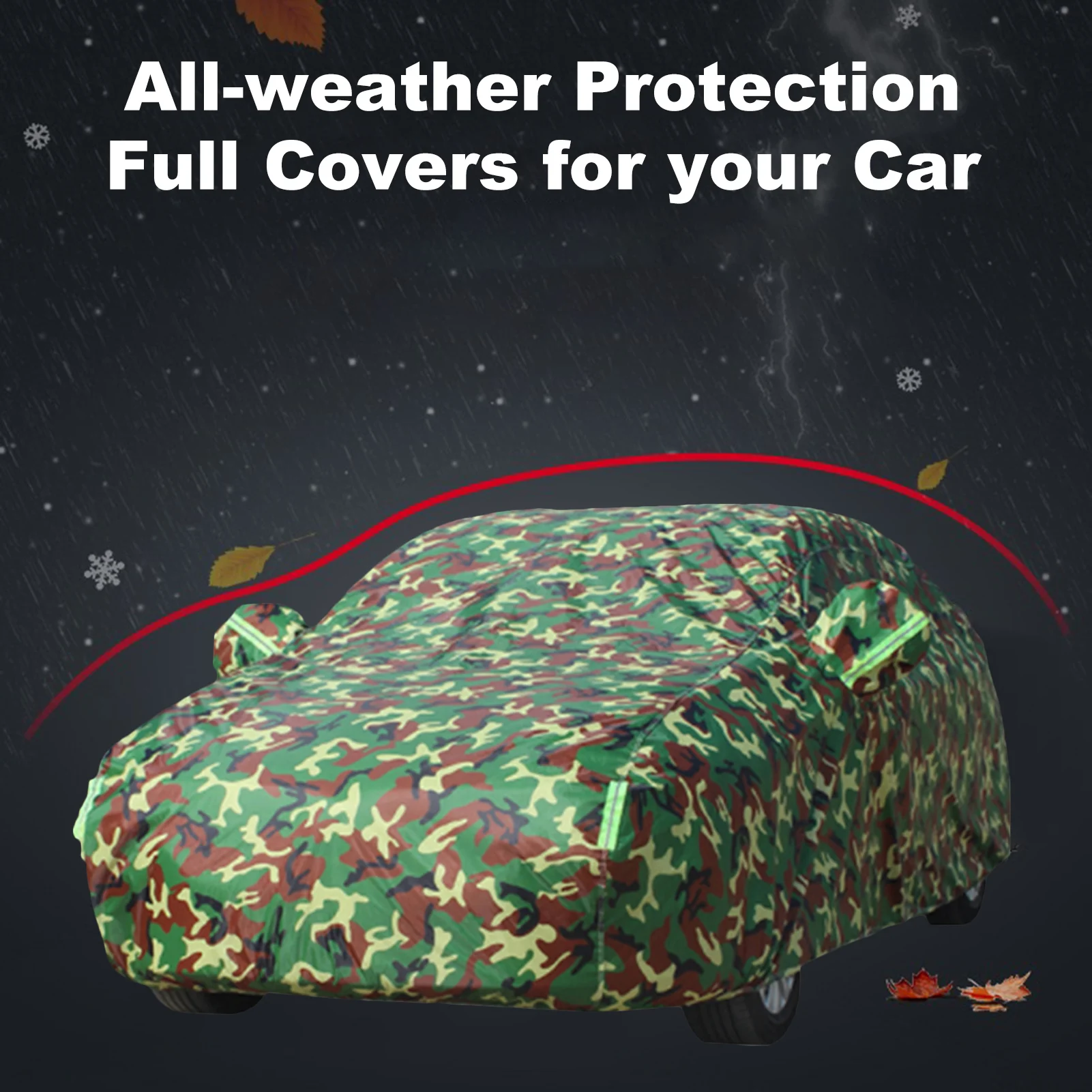 Car Cover Protection Full Covers with Reflective Strip Camouflage Style Auto Cover Sunscreen Protection Dustproof&Waterproof UV
Car Cover Protection Full Covers with Reflective Strip Camouflage Style Auto Cover Sunscreen Protection Dustproof&Waterproof UV