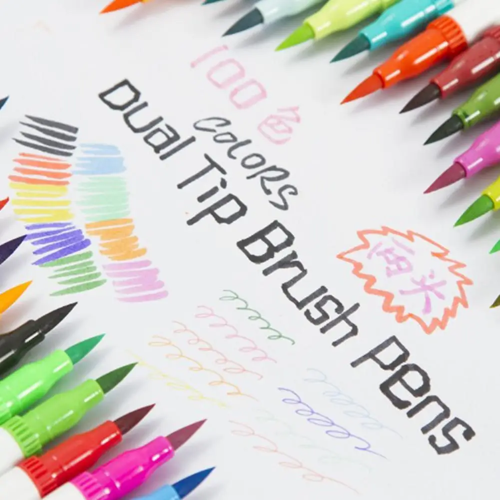 Dual Tip Colored Brush Pens Art Markers Set For Coloring Books Drawing Journal Planner Calendar Art Projects
Dual Tip Colored Brush Pens Art Markers Set For Coloring Books Drawing Journal Planner Calendar Art Projects