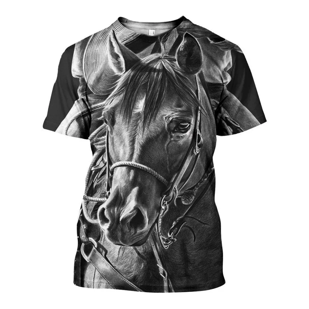 

CLOOCL Newest Horse Men T-shirts 3D Print Men Clothing Short Sleeve Casual Women Harajuku Pullovers Tops