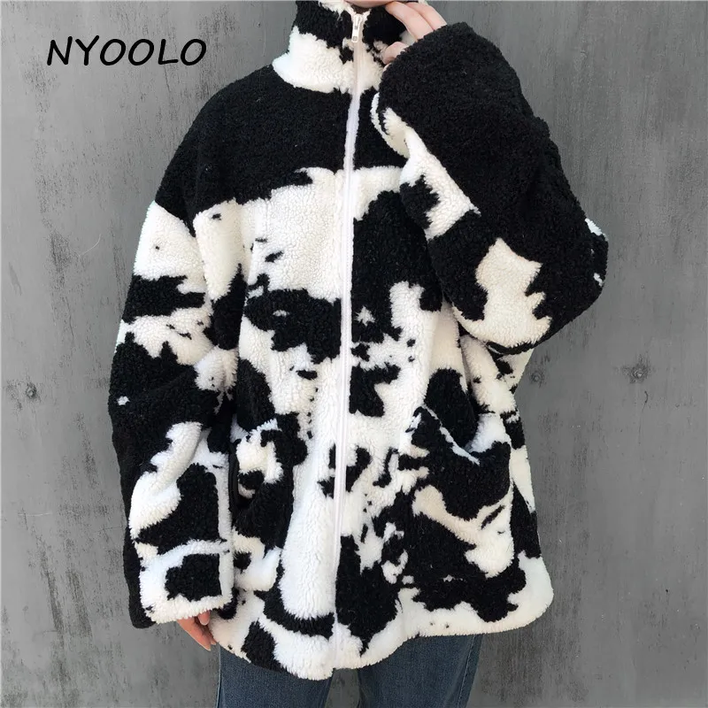 Фото NYOOLO повседневное уличное пальто из овечьей шерсти с рисунком - купить