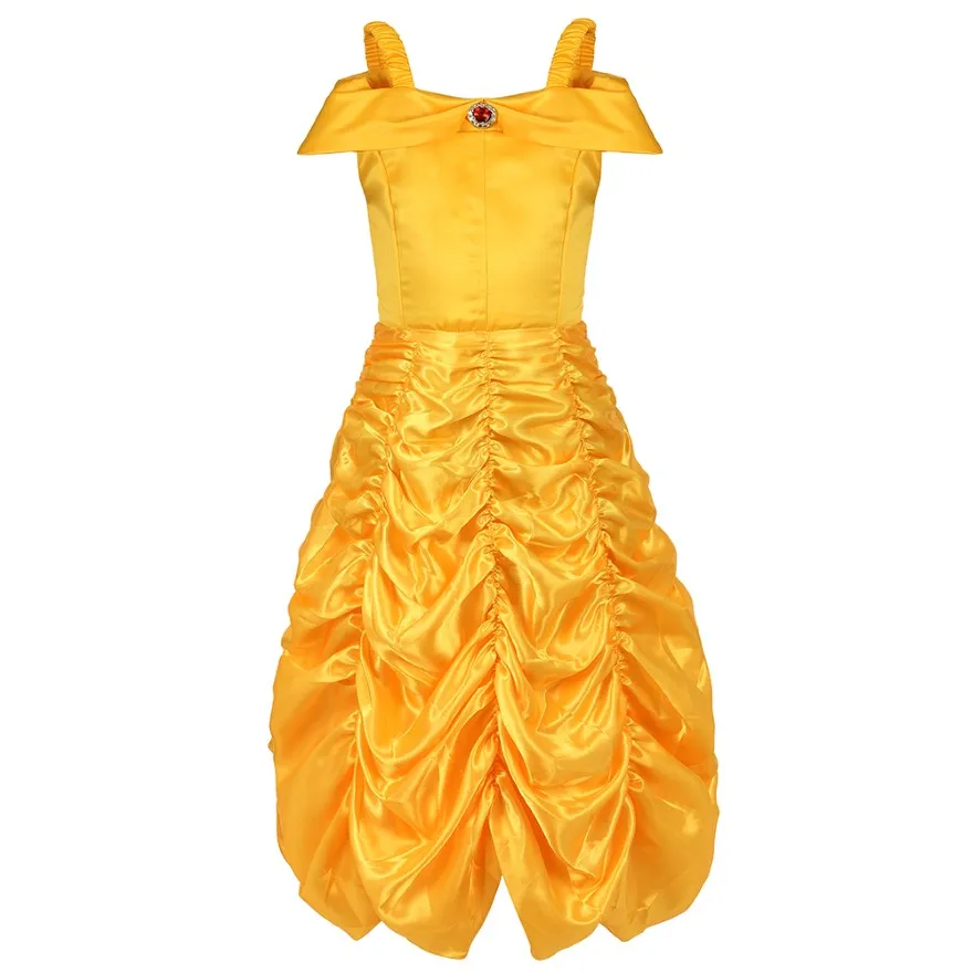 Girls Off-Shoulder Straps Zipper Pleated Belle Princess Dress Halloween Deluxe Fashion Party Fancy Cosplay Costume Yellow
Girls Off-Shoulder Straps Zipper Pleated Belle Princess Dress Halloween Deluxe Fashion Party Fancy Cosplay Costume Yellow