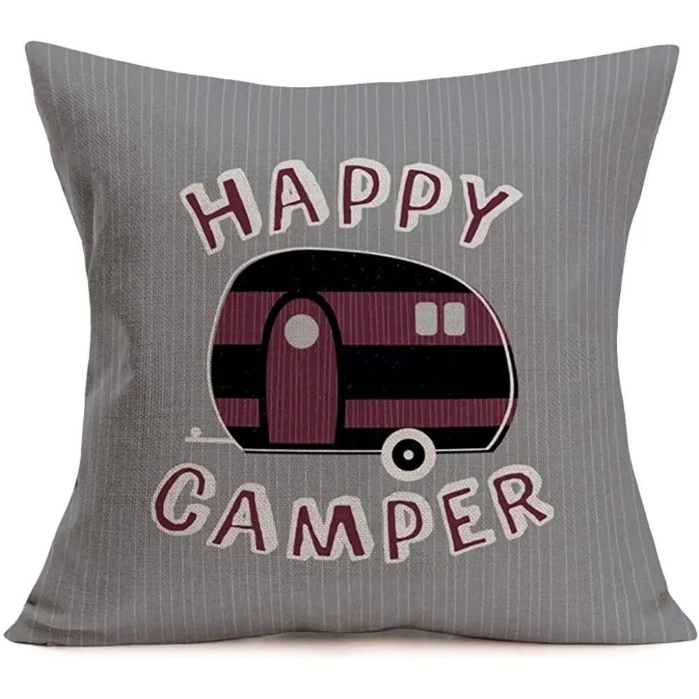 Fukeen Happy Camper Stripe Pillow Covers Cotton Linen Cute Camping Travel Rv Car with Letters Decorative Throw Pillow Cases
Fukeen Happy Camper Stripe Pillow Covers Cotton Linen Cute Camping Travel Rv Car with Letters Decorative Throw Pillow Cases
