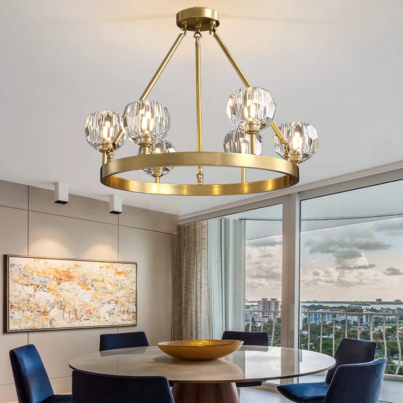 Современная роскошная люстра, простой креативный медный хрустальный светильник в скандинавском стиле для гостиной, столовой, спальни
Современная роскошная люстра, простой креативный медный хрустальный светильник в скандинавском стиле для гостиной, столовой, спальни
