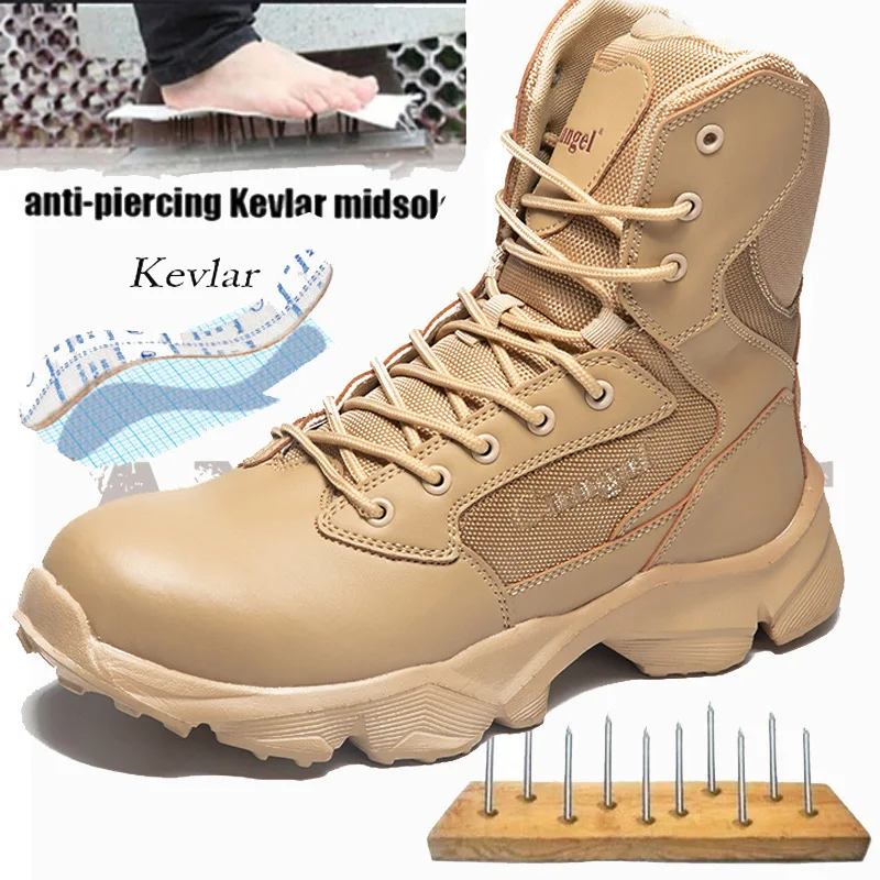 High Quality Work Safety Boots Men Steel Toe Shoes Army Boots Work Shoes Puncture-Proof Desert Combat Boots Indestructible Shoes
High Quality Work Safety Boots Men Steel Toe Shoes Army Boots Work Shoes Puncture-Proof Desert Combat Boots Indestructible Shoes