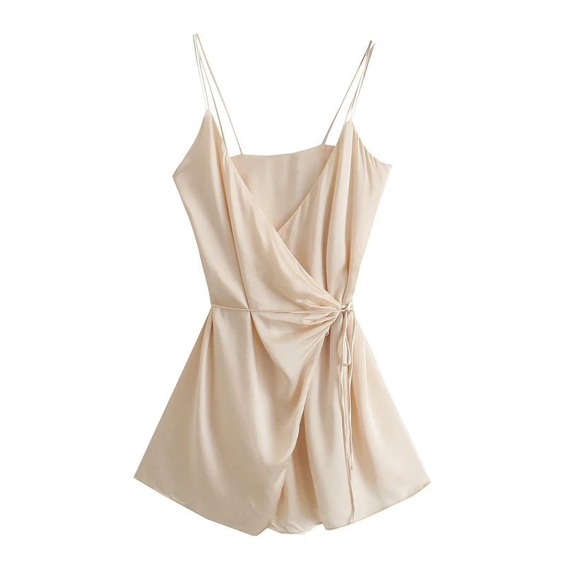 Women Fashion satin draped wrap dress Summer double-breasted tie thin straps Sexy Dresses Ladies Club Night Dress Za mini Dress
Women Fashion satin draped wrap dress Summer double-breasted tie thin straps Sexy Dresses Ladies Club Night Dress Za mini Dress