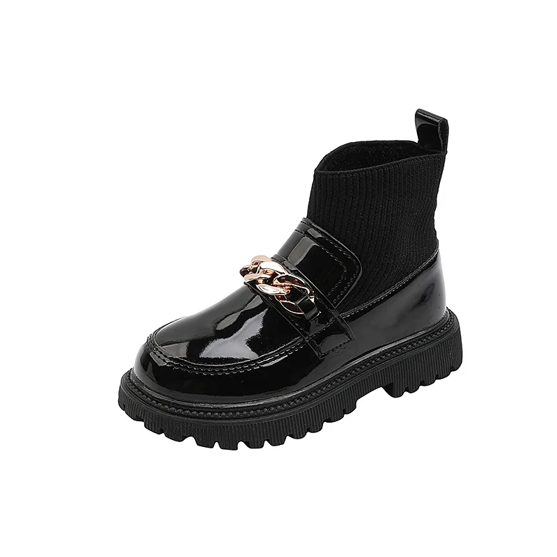 British Style PU Leather Shoes Girls Shoes Patent PU Leather Plus Velvet Winter Platform Thick-soled Knitted Leather Sock Boots
British Style PU Leather Shoes Girls Shoes Patent PU Leather Plus Velvet Winter Platform Thick-soled Knitted Leather Sock Boots
