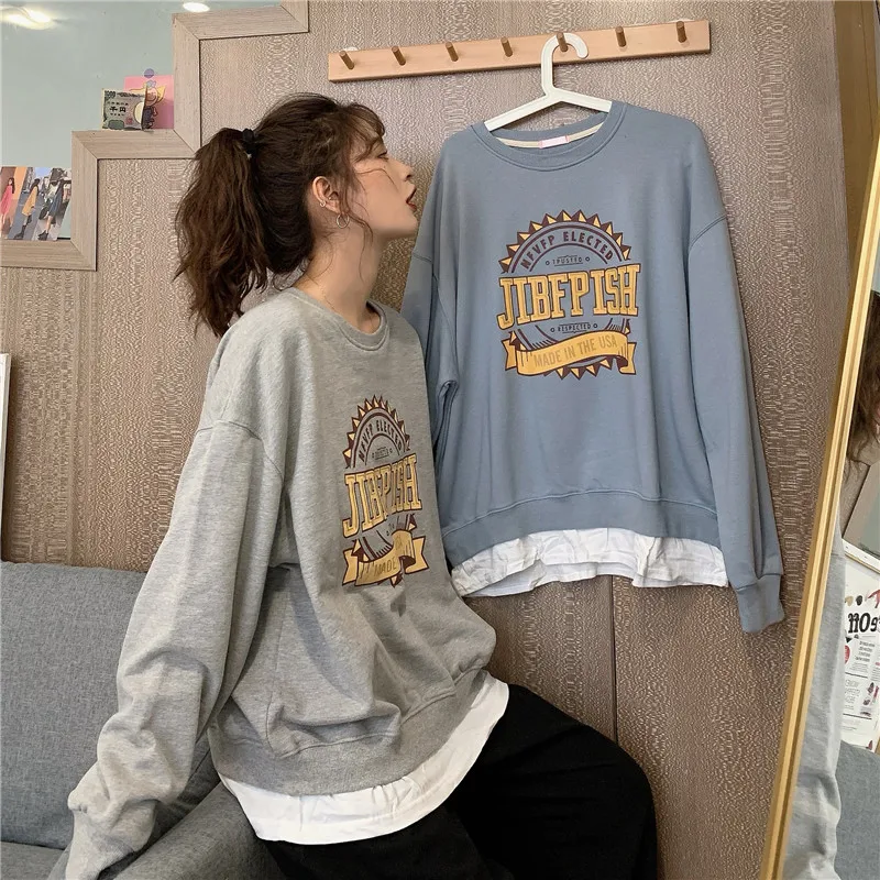 Chic Hong Kong False Two-Piece Sweaters Women's Spring and Autumn Loose Korean Ins Idle Style BF
Chic Hong Kong False Two-Piece Sweaters Women's Spring and Autumn Loose Korean Ins Idle Style BF