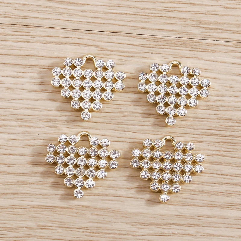 5pcs 15*15mm Charms Lovely Crystal Heart Gold Color Pendants for Making Necklace Earrings Bracelet DIY Handmade Jewelry Findings 
5pcs 15*15mm Charms Lovely Crystal Heart Gold Color Pendants for Making Necklace Earrings Bracelet DIY Handmade Jewelry Findings