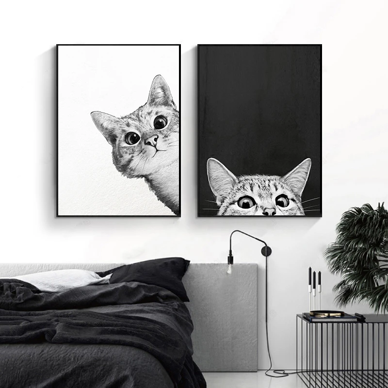 Simple Nordic Style Prints Cartoon Cat Posters Canvas Painting Wall Art Black and White Pictures Baby Kids Room Home Decoration
Simple Nordic Style Prints Cartoon Cat Posters Canvas Painting Wall Art Black and White Pictures Baby Kids Room Home Decoration