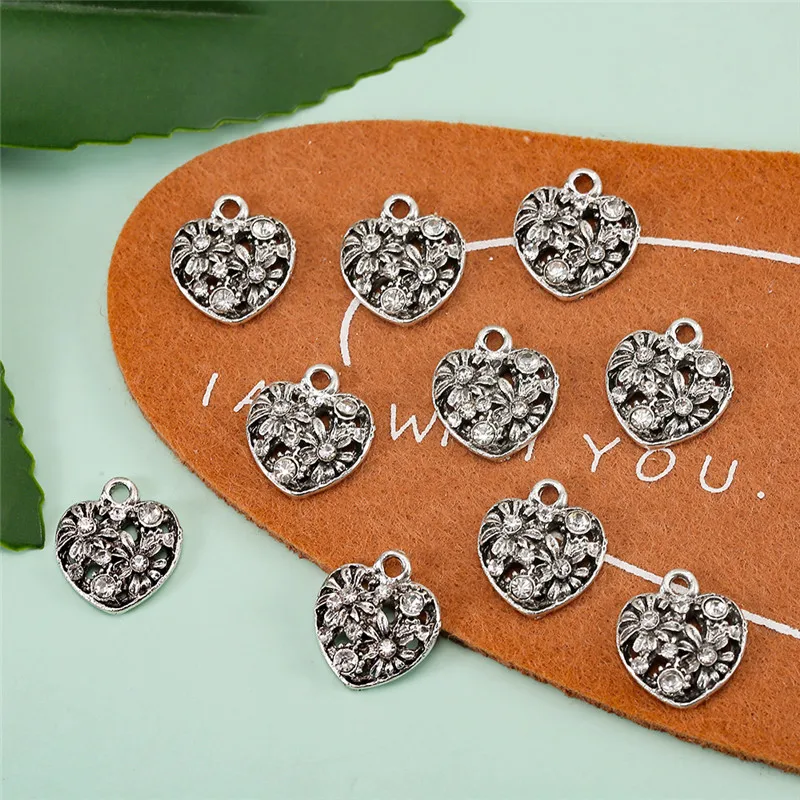 10pcs/lot Flower Heart Shape Alloy Charms Pendant For Women DIY Bracelet Necklace For Jewelry Making Accessories
10pcs/lot Flower Heart Shape Alloy Charms Pendant For Women DIY Bracelet Necklace For Jewelry Making Accessories