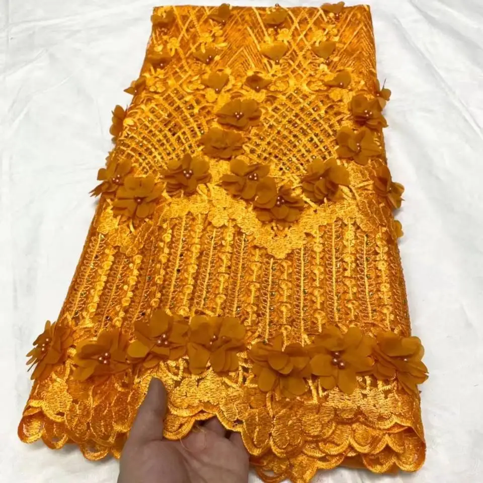 5Yards/Lot Beautiful Orange Flower Embroidery French Net Lace Fabric Match Beads And Crystal African Mesh For Dressing OL9
5Yards/Lot Beautiful Orange Flower Embroidery French Net Lace Fabric Match Beads And Crystal African Mesh For Dressing OL9