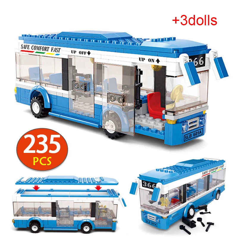 235pcs City Street View Fast Vehicle Technical Blue Car Building Blocks DIY Friends School Bus Bricks Toys For Children Gifts 
235pcs City Street View Fast Vehicle Technical Blue Car Building Blocks DIY Friends School Bus Bricks Toys For Children Gifts