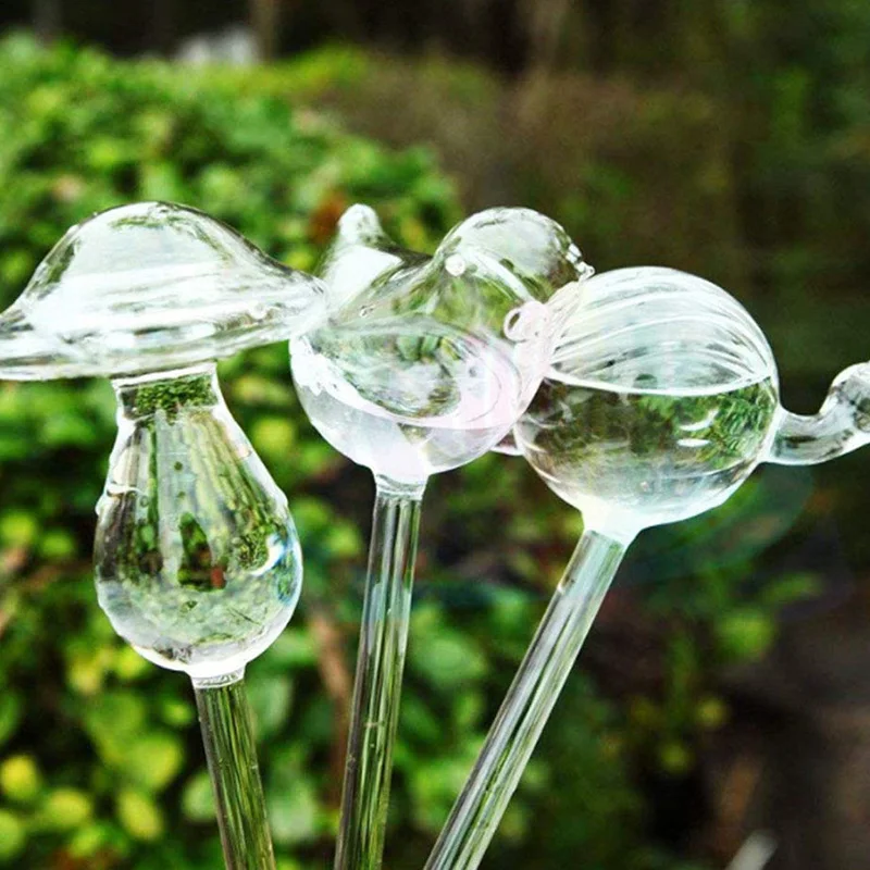 3 Pack Plant Waterer Self Watering Globes,Bird Shape Hand Blown Transparent Mini Durable Clear Glass Aqua Bulbs 
3 Pack Plant Waterer Self Watering Globes,Bird Shape Hand Blown Transparent Mini Durable Clear Glass Aqua Bulbs