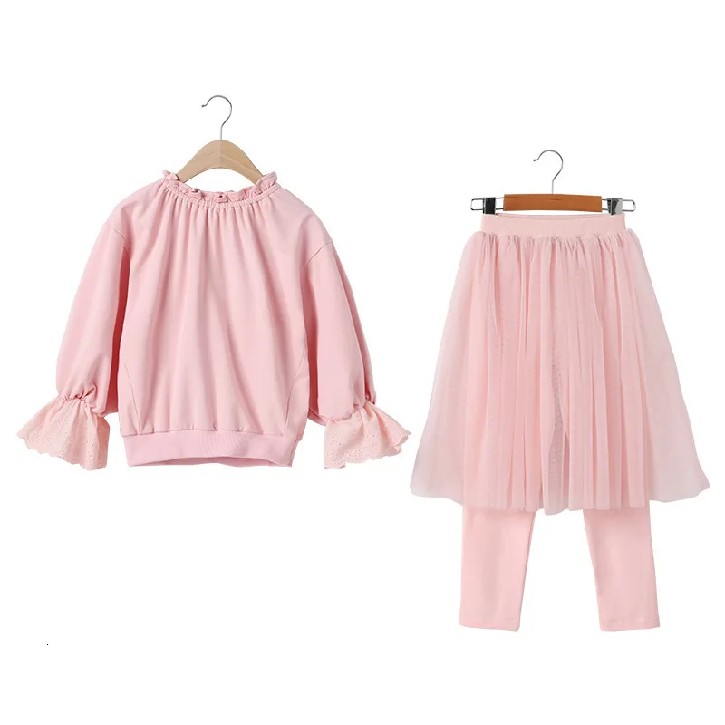 Spring Girls Clothing Sets For Children Fashion Baby Pants Long Sleeve Clothes Set Tops Skirts Suits Solid Color Mesh Dress 2020
Spring Girls Clothing Sets For Children Fashion Baby Pants Long Sleeve Clothes Set Tops Skirts Suits Solid Color Mesh Dress 2020
